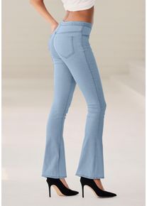 Buffalo Damen Jeggings, Gr. 40, blau, Strick, Obermaterial: 69% Baumwolle, 21% Polyester, 8% Viskose, 2% Elasthan, unifarben, casual, Hosen, mit