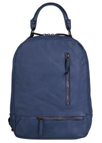 Samantha Look Cityrucksack, blau, Rindsleder, Leder, Retro, casual, Rucksäcke, echt Leder, Made in Italy