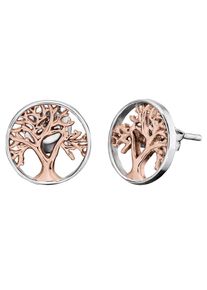 Engelsrufer Damen Paar Ohrstecker "Indian summer, OHRSTECKER LEBENSBAUM, ERE-LILTREE-BICOR", Silber 925 (Sterlingsilber), rosa, Silber 925