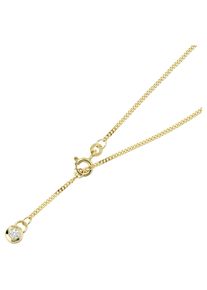 Jobo Damen Fußkette, Gelbgold 333, gold, Gelbgold 333, Fußkettchen, 333 Gold mit 2 Zirkonia 25 cm