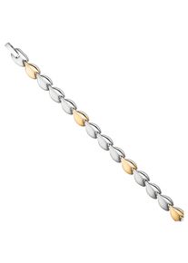 Jobo Damen Armband, Edelstahl, silber, Edelstahl, Armbänder, Edelstahl mattiert bicolor beschichtet 20 cm