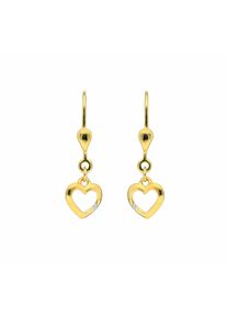 Adelia´s ADELIA ́S Damen Paar Ohrhänger "1 Paar 333 Gold Ohrringe / Ohrhänger Herz mit Zirkonia", Damen, Gelbgold 333, gold, Gelbgold 333, Ohrringe, mit