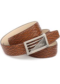 Anthoni Crown Damen Ledergürtel, braun, elegant,klassisch, Gr. 110, Flechtoptik, Leder, Gürtel, Ledergürtel mit Flechtmuster