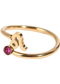 Firetti Damen Fingerring "Schmuck Geschenk Damenring Sternzeichen", 5,00 g, Löwe, Edelstahl, 1,2mm, gold, Edelstahl, Fingerringe, Made in Germany -