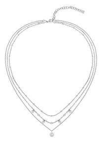 BOSS Damen Kette mit Anhänger "Schmuck Edelstahl Halsschmuck Ankerkette IRIS", Edelstahl, L: 46cm B: 1mm, silber, Edelstahl, B:1mm, Halsketten, mit