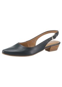 Tamaris Damen Slingpumps "Trina", Gr. 38, blau, Leder, unifarben, elegant, Schuhe, Abendschuh, Sommerschuh, Blockabsatz, in schlichtem Design