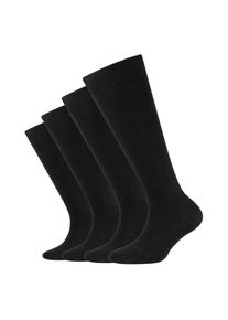 Camano Kinder Kniestrümpfe "Kniestrümpfe 4er Pack", Gr. 27, schwarz, 78% Baumwolle 21% Polyamid 1% Elasthan, uni, Socken