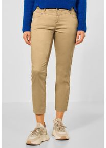 Street One Damen Röhrenhose, beige, casual, Gr. 32, unifarben, Jeans, 97% Baumwolle, 3% Elasthan, Hosen, in Unifarbe