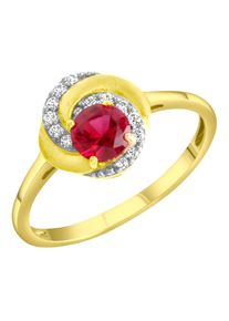 Firetti Damen Fingerring "Schmuck Geschenk Silber 925 Silberring", 58, Silber 925 (Sterlingsilber), 1,6mm, rot, Silber 925 (Sterlingsilber),