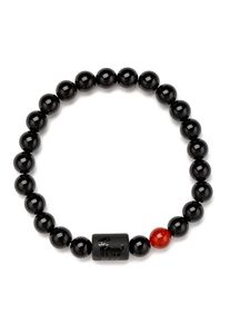 Firetti Damen Armband "Schmuck Geschenk Armschmuck Armkette Edelstein Sternzeichen", Widder, Stein-Silikon, schwarz, Stein, Silikon, Armbänder, Made