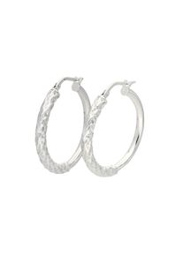 Vivance Damen Paar Creolen "Diamantiert", Silber 925 (Sterlingsilber), silber, Silber 925 (Sterlingsilber), Ohrringe
