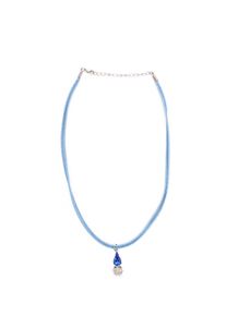 Allgäu Rebell ALLGÄU REBELL Damen Collier "Josefin", blau, Basic, Leder, Halsketten, zweireihiges Lederband