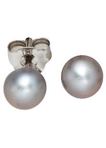 Jobo Damen Perlenohrringe "Ohrstecker mit Perlen 5 mm", Silber 925 (Sterlingsilber)-Perlen, silber, Silber 925 (Sterlingsilber), Perlen, Ohrringe,