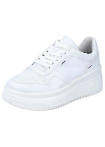 Rieker Damen Plateausneaker, Gr. 42, weiß, Lederimitat, casual, Schuhe, mit loser Einlage, Freizeitschuh, Halbschuh, Schnürschuh