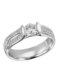 Firetti Damen Fingerring "Schmuck Geschenk Silber 925 Silberring Solitär-Optik glitzernd", 52, Silber 925 (Sterlingsilber), 4,9mm, silber, Silber 925