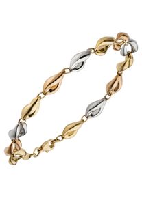Jobo Damen Goldarmband, Gelbgold 585-Roségold 585-Weißgold 585, gelb, Gelbgold 585, Rosu00e9gold 585, Weißgold 585, Armbänder, 585 Gelbgold Roségold