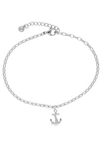 Firetti Fußkette "Schmuck Geschenk Körperschmuck Maritim Anhänger Anker+Seil Ankerkette", Edelstahl, silber, Edelstahl, Fußkettchen