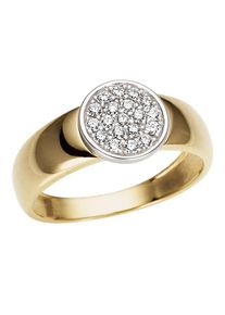 Firetti Damen Goldring "Schmuck Geschenk Gold 333 Ringkopf in runder Form, Kreis", 18, Gelbgold 333-Weißgold 333, 3mm, weiß, Gelbgold 333, Weißgold