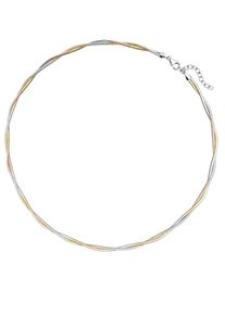 Jobo Damen Kette ohne Anhänger "Geflochten in Bicolor-Optik", Silber 925 (Sterlingsilber), L: 49cm, silber, Silber 925 (Sterlingsilber), Halsketten,