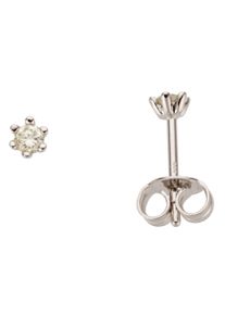 Firetti Damen Paar Ohrstecker "Schmuck Geschenk Gold 750 Ohrschmuck Solitär", 0,15 ct P2 = erkennbare Einschlüsse, Weißgold 750-Diamanten, weiß,