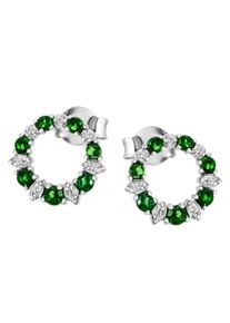 Firetti Damen Paar Ohrstecker "Schmuck Geschenk Silber 925 Ohrschmuck", Silber 925 (Sterlingsilber), grün, Silber 925 (Sterlingsilber), Ohrringe, mit