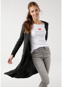 Kangaroos Damen Kapuzenstrickjacke, grau, casual, Gr. 32, meliert, kontrastfarbene Details, Strick, Obermaterial: 50% Baumwolle, 50% Polyacryl,