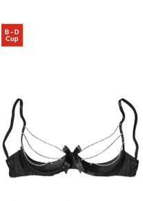 Damen Büstenhebe, Petite Fleur Gold, Gr. 100, schwarz, Microtouch, Obermaterial: 71% Polyester, 27% Polyamid, 2% Elasthan, sexy, BHs, mit Bügel und