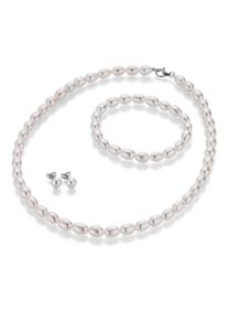 Firetti Damen Schmuckset "Multipack Schmuck Geschenk Silber 925 Halskette Armband Ohrstecker", bunt, Silber 925 (Sterlingsilber), Nylon, Seide,