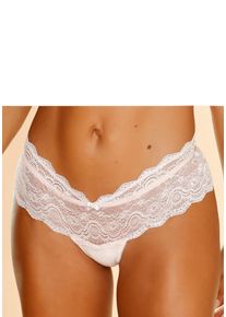 Lascana Damen Panty, Gr. 32, beige, Spitze, Obermaterial: 90% Polyamid, 10% Elasthan, Unterhosen, Dessous aus Spitze