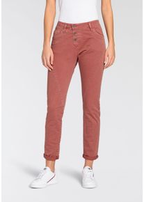 Please Jeans Damen Boyfriend-Hose, rosa, casual, Gr. S, Abriebeffekte, Web, Obermaterial: 98% Baumwolle, 2% Elasthan, Hosen