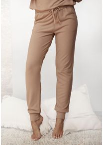 Lascana Damen Loungehose, Gr. 36, grau, Strick, Obermaterial: 68% Polyester, 30% Viskose, 2% Elasthan, unifarben, feminin, Hosen, Relaxhose mit
