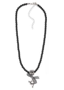 Allgäu Rebell ALLGÄU REBELL Damen Collier "Hirsch", schwarz, Basic, Metall, Halsketten, mit Hirschkopfanhänger und Schleife