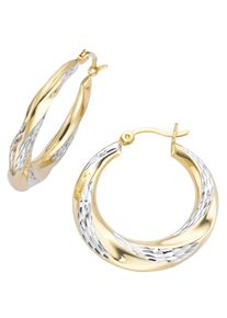 Firetti Damen Paar Creolen "Schmuck Geschenk Silber 925 Bicolor", Silber 925 (Sterlingsilber), silber, Silber 925 (Sterlingsilber), Ohrringe
