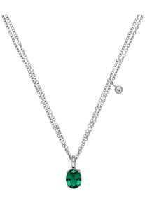 PURELEI Damen Kette mit Anhänger "Schmuck Geschenk Harmony Anhänger, 23452", Edelstahl, L: 55cm, grün, Edelstahl, Halsketten, mit Glasstein