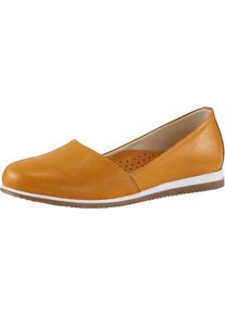 Heine Damen Slipper, Gr. 39, orange, Leder, Glattleder, sportlich, Schuhe