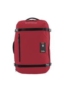 Cityrucksack "OCEAN", National Geographic, rot, Kunstfaser, unifarben, klassisch, Rucksäcke, aus recycelten PET-Flaschen