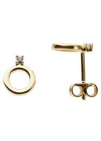 Firetti Damen Paar Ohrstecker "Schmuck Geschenk Gold 333 Ohrschmuck Kreis", 0,02 ct P2 = erkennbare Einschlüsse, Gelbgold 333-Diamanten, gold,