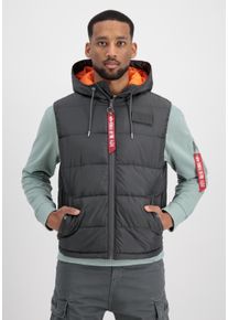 Herren Blouson "Alpha Industries Men - Vests Hooded Puffer Vest FD", grau, Gr. M, Alpha Industries, Obermaterial: 100% Polyester, Futter: 100%