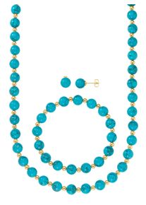 Lady Damen Collier-Set, N-Größe, blau, Halsketten