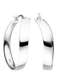 Jobo Damen Paar Creolen "Ohrringe geschwungen", Silber 925 (Sterlingsilber), silber, Silber 925 (Sterlingsilber), Ohrringe, 925 Silber
