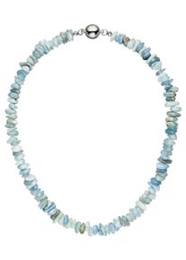 Jobo Damen Kette ohne Anhänger, Metall, L: 45cm, blau, Metall, Halsketten, mit Aquamarin 45 cm