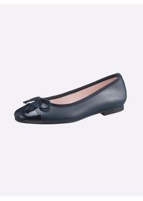 Heine Damen Ballerina, Gr. 38, blau, Leder, Glattleder, Synthetik, modisch, Schuhe