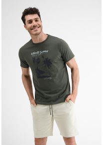 Lerros Herren T-Shirt "Lerros T-Shirt mit Frontprint", grün, Gr. S, 100% Baumwolle, Shirts