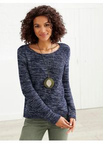 Casual Looks Damen Rundhalspullover "Pullover", blau, Gr. 38, meliert, 54% Baumwolle, 46% Polyacryl, Pullover