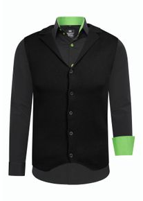 Rusty Neal Herren Langarmhemd, schwarz, casual, Gr. XXL, mehrfarbig, 60% Baumwolle, 37% Polyester, 3% Elasthan, Hemden, inklusive Langarmhemd und
