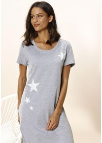 Vivance Dreams Damen Nachthemd, Gr. 36, weiß, Single Jersey, Obermaterial: 90% Baumwolle, 10% Polyester, gemustert, feminin, Kleider
