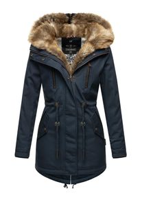 Navahoo Damen Winterjacke "Diamond", blau, Gr. M, Obermaterial: 100% Baumwolle; Innenmaterial: 100% Polyester; Kunstfell: 100% Polyacryl, Jacken,