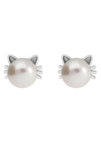Firetti Damen Paar Ohrstecker "Schmuck Geschenk Ohrschmuck Katze", Silber 925 (Sterlingsilber)-Perlen, bunt, Silber 925 (Sterlingsilber), Perlen,