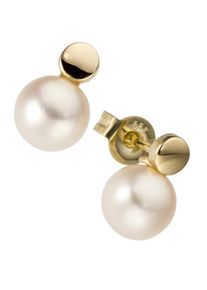 Jobo Damen Paar Ohrstecker "Ohrringe mit Perlen", Gelbgold 585-Perlen, gelb, Gelbgold 585, Perlen, Ohrringe, 585 Gold