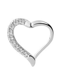 Adelia´s ADELIA ́S Damen Dehnschnecke "Piercing Ohrpiercing", silber, modisch, Chirurgiestahl, Piercings, Mit vielen klaren gefassten Steinen in 1,2 mm Stärke